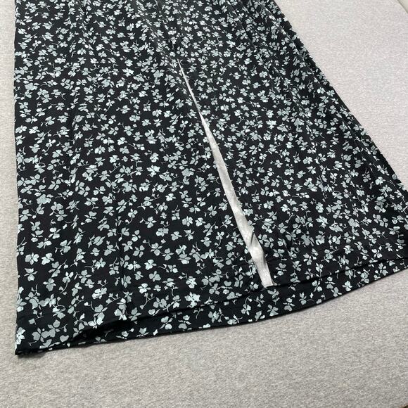 Melrose and Market Floral Maxi Skirt Large Black Blue Elastic Waist Pockets Boho - Picture 10 of 15